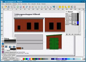 Abbildung 8: Skencil wirkt mit seiner Tcl/Tk-Oberfläche ein wenig altbacken.