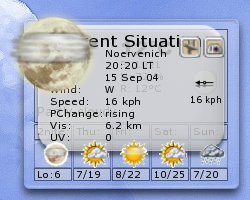 Abbildung 8: Liquid Weather versorgt Ihren Desktop mit allen wichtigen Wetter-Informationen.