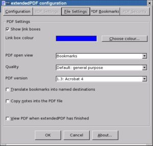 Abbildung 9: Die PDF-Einstellungen geben an, ob Hyperlinks im Dokument einen farbigen Rahmen erhalten sollen und ob Notizen aus dem Office-Dokument auch in der PDF-Datei stehen sollen.