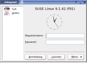 Abbildung 9: Über das Login-Fenster melden Sie sich zum ersten Mal auf dem frisch installierten System an.