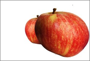 Apfel anschliessend verzerrt