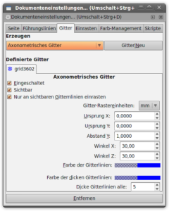 Axonometrisches Raster einstellen