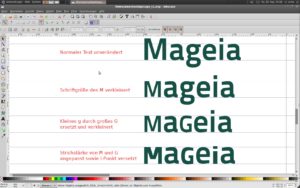 Manuelle Anpassungen am Schriftsatz