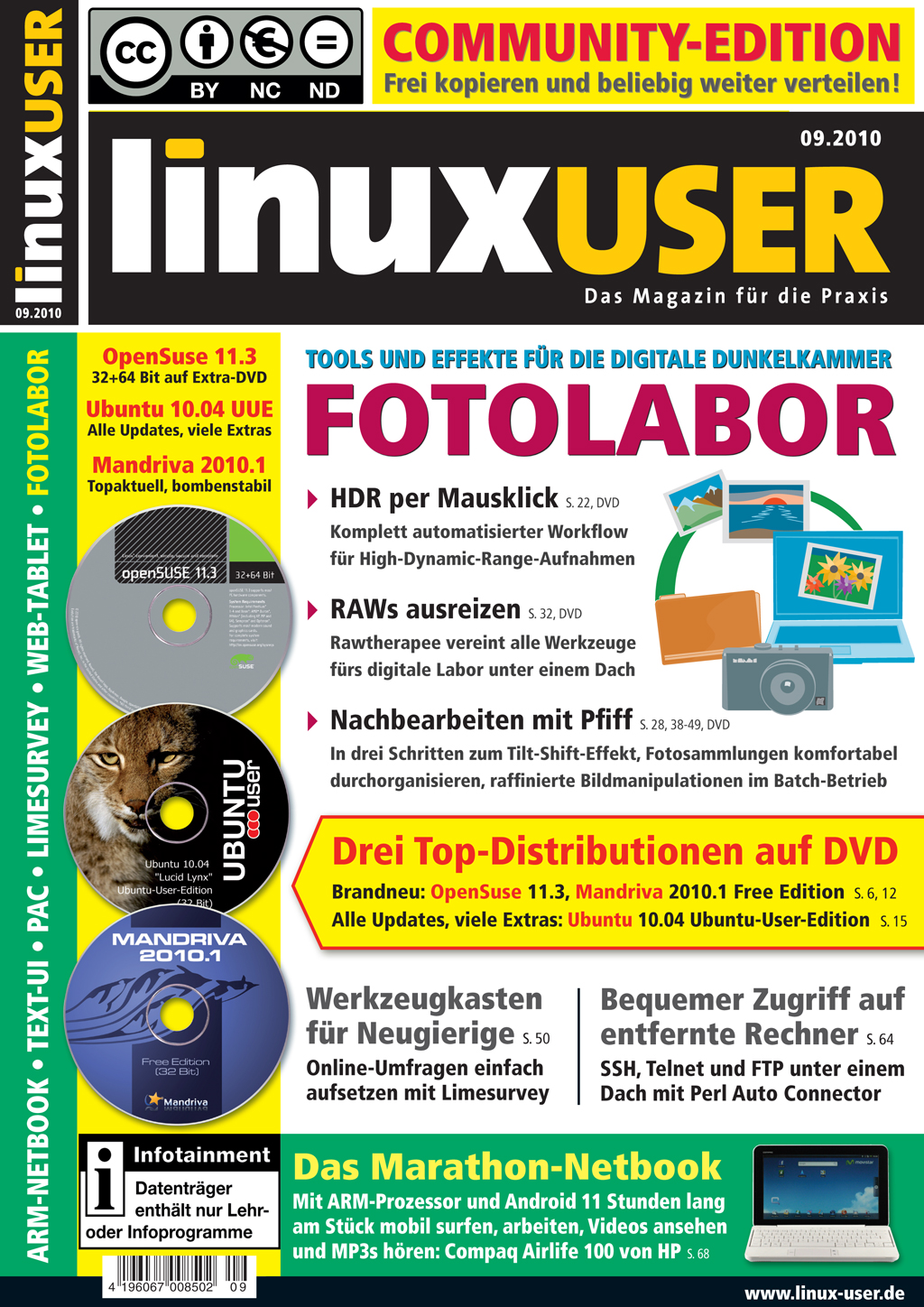 Heftcover LinuxUser Community Edition 09/2010