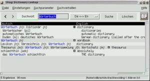 Selbst für den Begriff Wörterbuch kennt ding viele Übersetzungen.