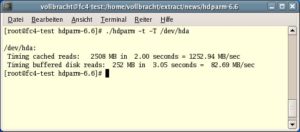 Hdparm eignet sich auch dazu, die Geschwindigkeit einer Festplatte zu testen.