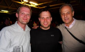 Florian Effenberger von OpenOffice-Marketingprojekt (Mitte) mit den ungarischen Organisatoren Péter Szakál (links) und László Kürti (rechts).