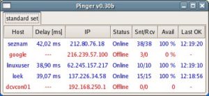 Pinger lässt auf einen Blick erkennen, ob ein Rechner erreichbar ist.