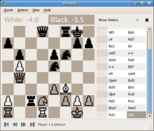 PyChess – hier die Version 0.2 – macht Lust auf eine gute Schachpartie.