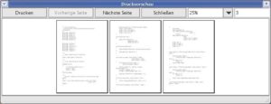 Eine Druckvorschau zählt zu den besonderen Features des Java-basierten Editors Rtext.