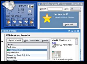 Super-Karamba ist nun Bestandteil von KDE. In KDE 4 verschmilzt es unter den Namen Plasma mit dem Panel Kicker.