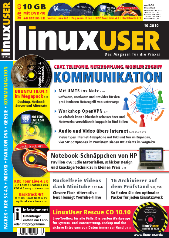 Heftcover LinuxUser 10/2010