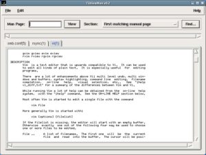 Durch Tabbing erleichtert TkViewman dem Anwender die Organisation der Man-Pages.