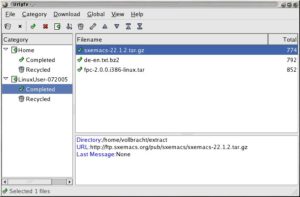 Urlgfe verwaltet Downloads in verschiedenen Kategorien.