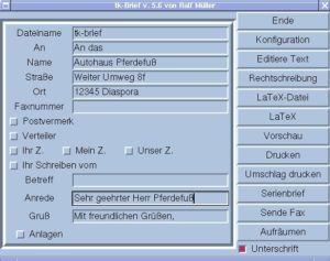 Abbildung 1: Das LaTeX-Frontend tk-brief