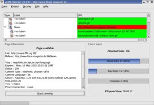 Abbildung 1: Nach Eingabe der URL beginnt gUrlChecker mit seiner Analyse