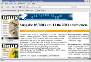 Abbildung 1: Auf den ersten Blick unterscheidet scheinbar nur das Theme Firebird und Mozilla