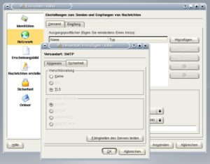 Abbildung 1: KMail überlässt es dem User zu testen, ob ein Mailserver TLS kann