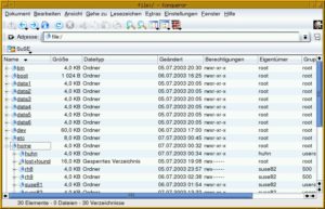 Abbildung 1: Saubere Hierarchie – der Linux-Dateibaum im Konqueror