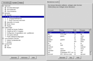Abbildung 1: Ein Blick in das Konfigurations-Tool linuxconf zeigt: Alle Benutzer sind noch da
