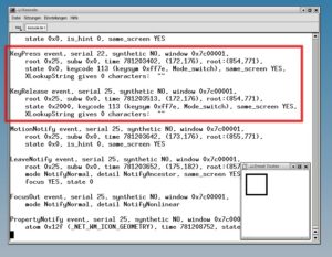Abbildung 1: Der X-Event-Tester registriert den Druck der <code srcset=