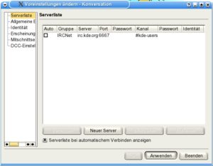 Abbildung 1: Ihr Einstiegsfenster in den IRC