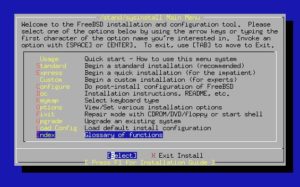 Abbildung 1: Leicht zu übersehen: der sysinstall-Index