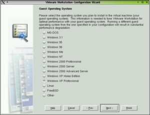 Abbildung 1: VMware Workstation 3.0 unterstützt mehr Gast-Betriebssysteme denn je
