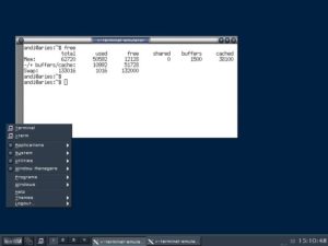 Abbildung 1: Default-Konfiguration von icewm unter Debian
