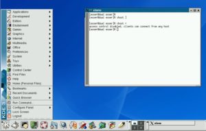 Abbildung 1: KDE 3 ist unverwechselbar über den Rand des Startmenüs zu erkennen