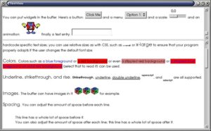 Abbildung 1: Mit GTK+ 2 können Programmierer Widgets wie Buttons in ein Textfeld einbetten