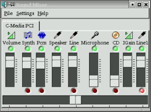 Abbildung 1: Zur Vermeidung von Stummfilmen muss der mit der TV-Karte verbundene Audio-Eingang (im Beispiel Line1) im Sound-Mixer als Aufnahmequelle selektiert sein (rote Markierung unter dem Regler)