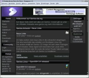 Abbildung 1: Auch die deutsche Gentoo-Seite macht auf das OpenSSH-Update aufmerksam