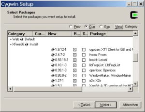 Abbildung 1: Die Installation von Cygwin und XFree86 läuft Windows-üblich ab