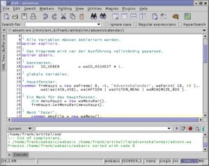 Abbildung 1: jEdit als wxBasic-Editor