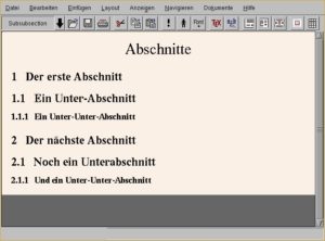 Abbildung 1: Die logische Gliederung in Section, Subsection und Subsubsection