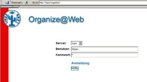 Abbildung 1: Anmeldeseite für Organize@Web