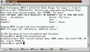 Abbildung 1: mpg123 konvertiert mühelos von mp3 nach wav