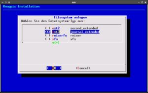 Abbildung 1: knx-hdinstall installiert Knoppix auf Festplatte