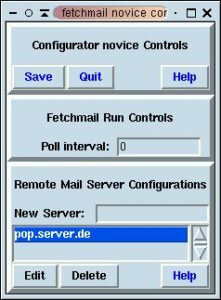 Abbildung 1: Der Eintrag des Mailservers in fetchmailconf