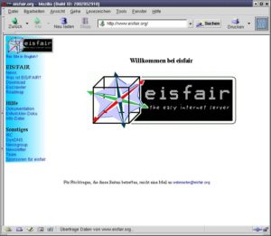 Abbildung 1: Die Homepage des eisfair-Projektes