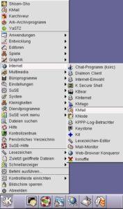 Abbildung 1: Der Weg zu KMail über das Programm-Menü