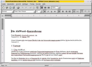 Abbildung 1: Das AbiWord-Hauptfenster