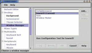 Abbildung 1: So kann Sawmill aussehen: das GNOME Control Center
