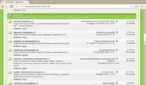 Abbildung 1: Auf "opensuse-forum.de" sind die Beiträge übersichtlich in viele Unterforen einsortiert.