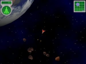 Abbildung 1: Ähnlich wie im Klassiker Asteroids gilt es zunächst Felsbrocken zu zertrümmern.