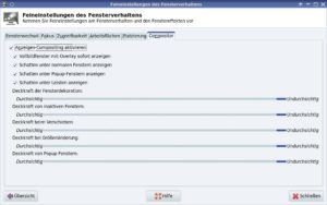 Abbildung 1: Mit wenigen Handgriffen kann XFCE auch Schatten und Transparenzen darstellen.