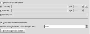 Abbildung 10: Proxy-Server und Cache einrichten