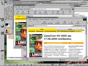 Abbildung 1: Praktisch bei der Entwicklung von Web-Seiten. Die beiden Kontrahenten Netscape und Internet Explorer nebeneinander. Wine macht´s möglich
