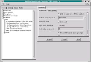 Abbildung 1: Lilo-Konfiguration per Frontend: die GUI-Variante von Linuxconf